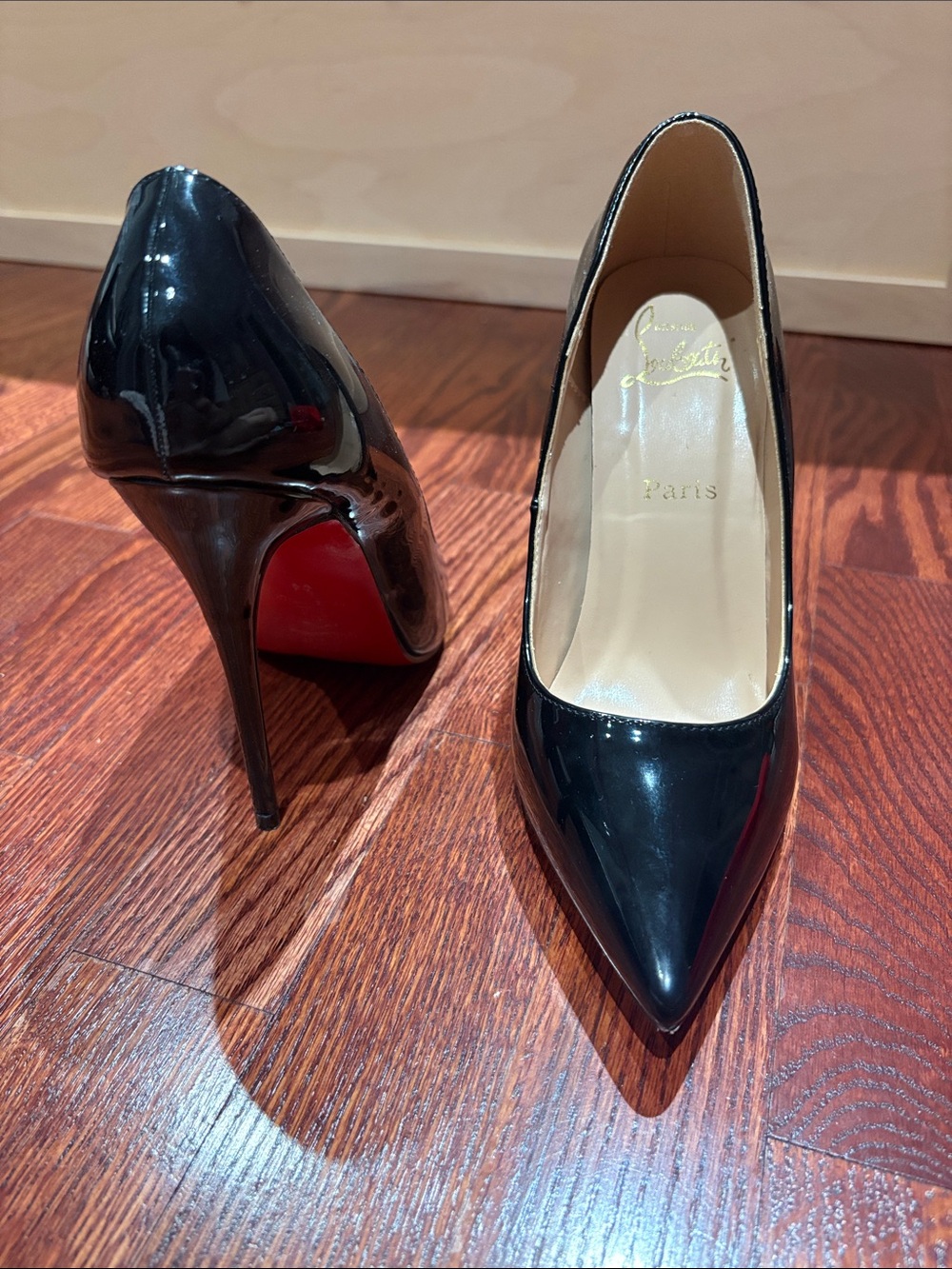 Black Patent Pointed Toe Stiletto Pumps